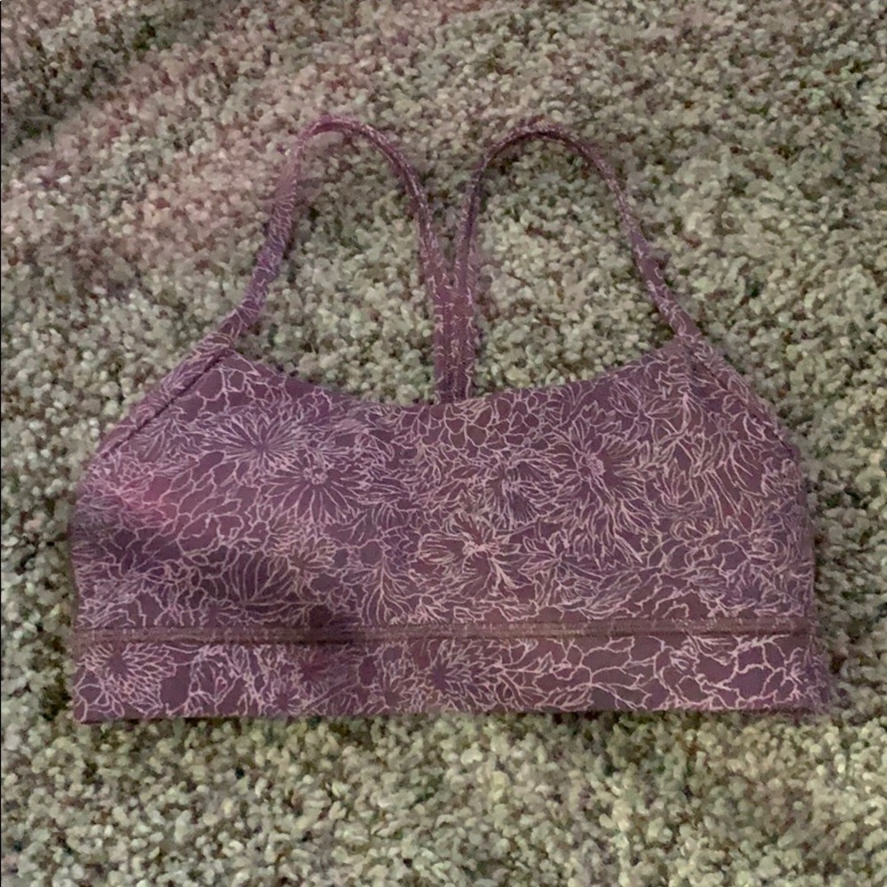 Lululemon Floral Sports Bra Purple Size 4